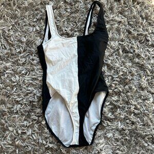 Two-toned One Piece Swimsuit